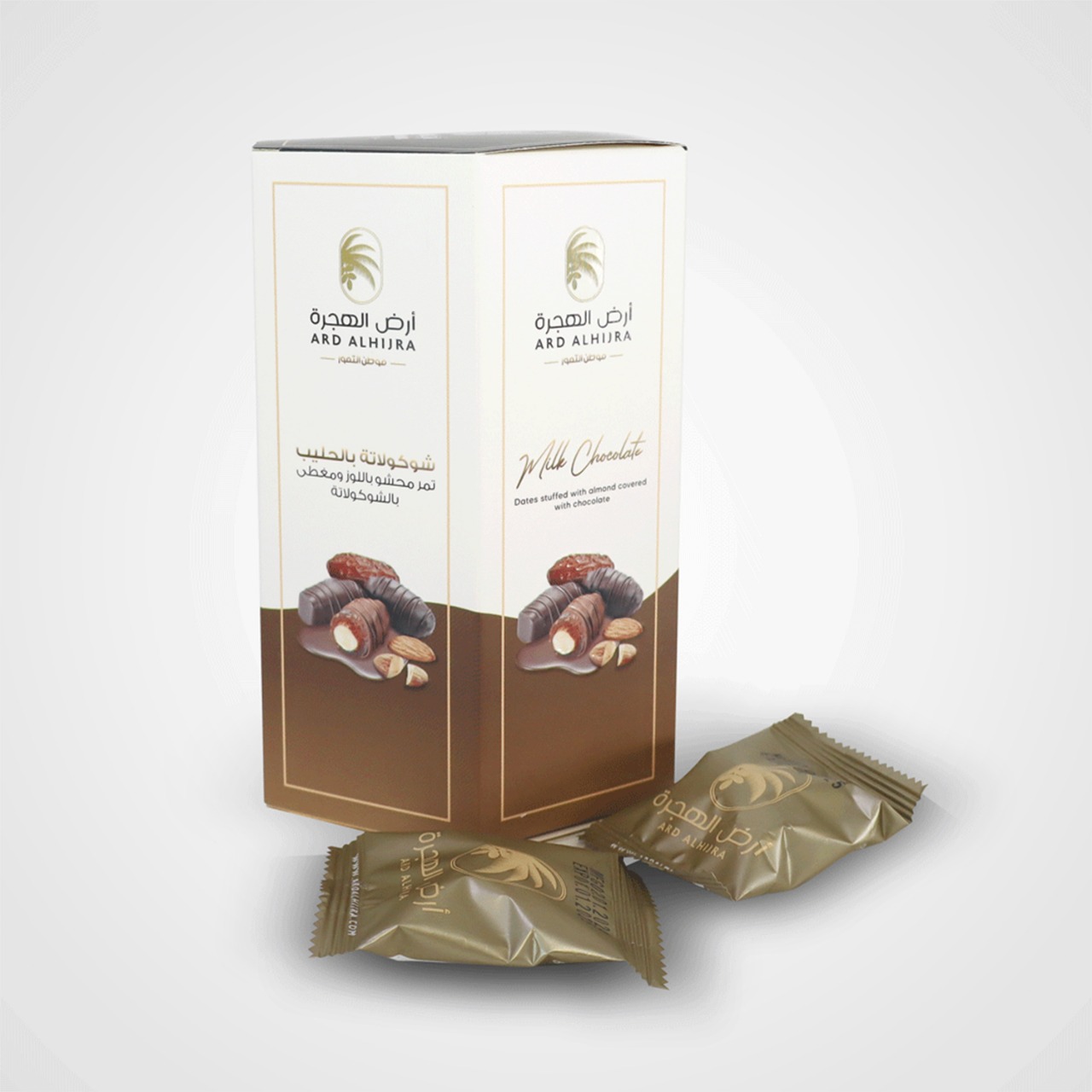 Picture of Dates Stuffed With Almond Covered With Milk Chocolate