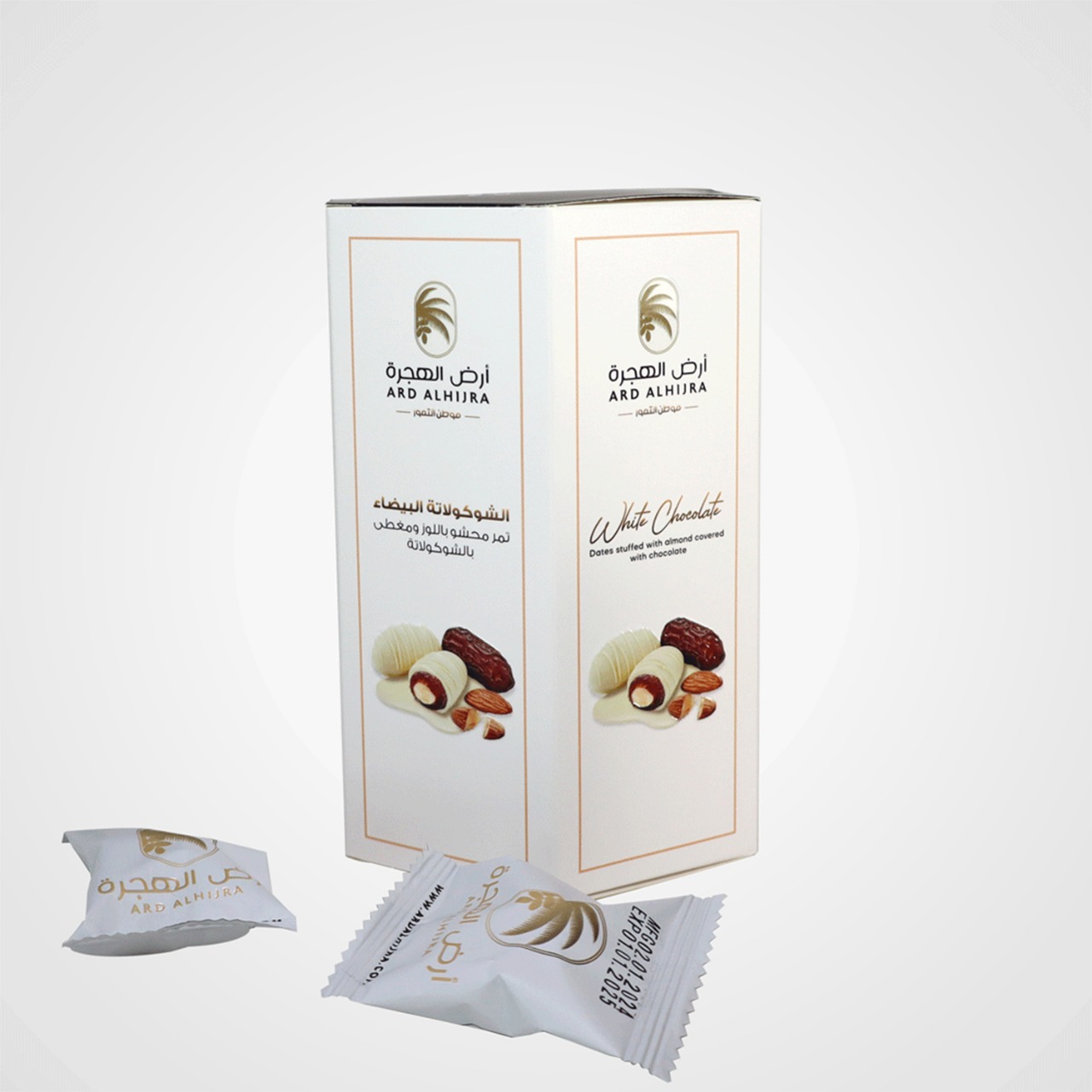 Picture of Dates Stuffed With Almond Covered With White Chocolate