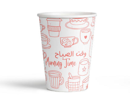 Picture of Paper cup 9oz red Morning Time