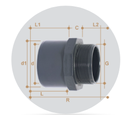 Picture of Adaptor with male threaded