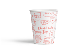 Picture of Paper cup 4oz red Morning Time