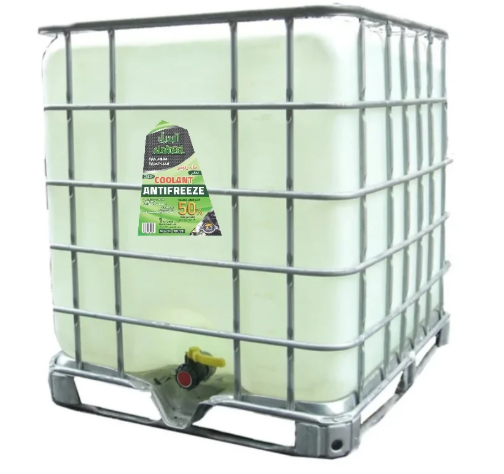 Picture of AlBadeel radiator coolant liquid in green, red, and blue colors, 200 liters