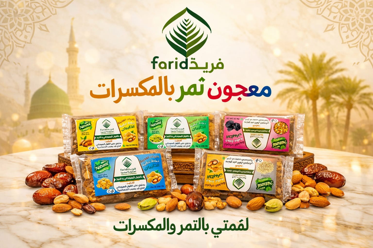 صورة لقمتي معجون تمر بالمكسرات 